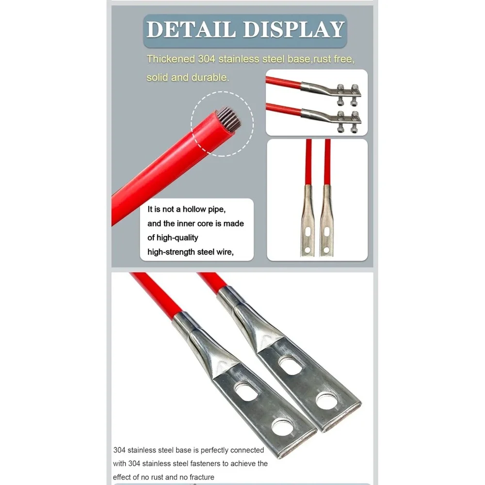 27 Inch Red Snow Plow Blade Markers with Stainless Steel Mounts and Hardware
